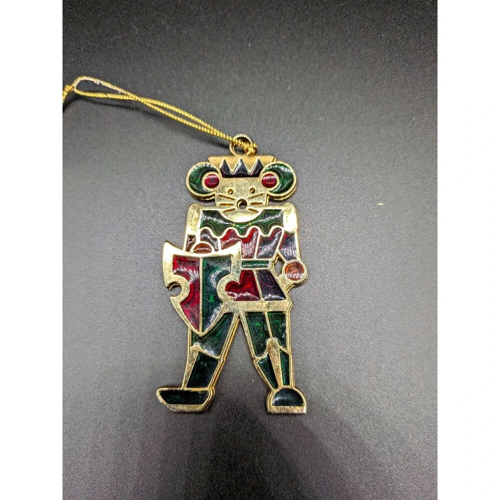Metal Nutcracker Soldier Hanging Ornament Multicolor/Gold Small Christmas